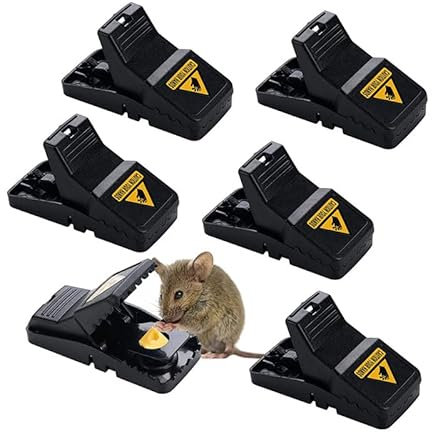 UFLIX® 6x Mouse Traps Indoor & Outdoor – Reusable Rodent Snap Trap That Kills Instantly, Easy to Set & Clean, Humane & Pet Safe Mice Catcher for Home, Kitchen & Garden