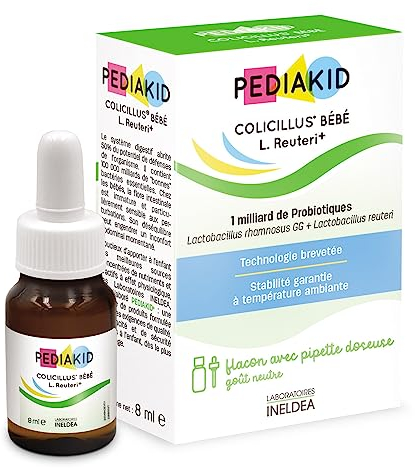 Pediakid - Colicillus Bébé - Suspension Huileuse à base de Lactobacillus Rhamnosus GG - Teneur 1 Milliard par Prise - Réduit les Contractions Abdominales - Goût Neutre, Flacon Compte-Gouttes