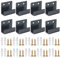 Hwtcjx 8 Pcs U Shaped Brackets, Mirror Brackets, U Bracket, Ceramic Tile Display Stand, Metal Hook with Screws Expansion Tube, for Oil Painting Display, Photo Frame Display (Black, 11mm Inner Width)