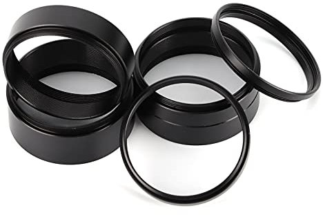 Lens Extension Tubes Astrophotography Telescope Eyepiece,Various Sizes 8Pcs Black Telescope Adapter Ring for Replacement