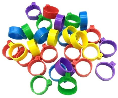 MOBUKJUU 120 Stück Innendurchmesser 20 mm Geflügelfuß Ring Schnalle Typ Clip Ringe Huhn Ente Gans Erwachsene Truthahn Geflügel Landwirtschaft Ausrüstung