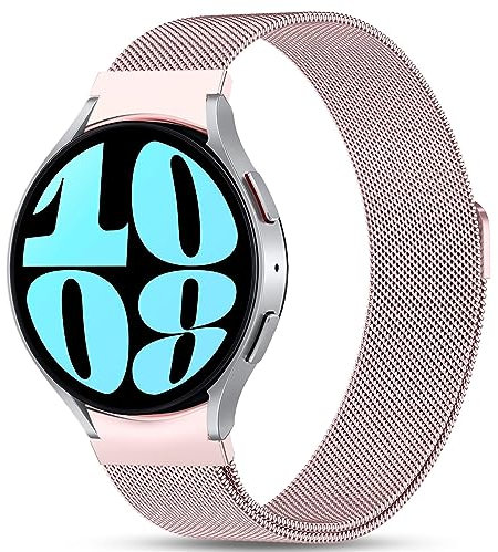 SUGARJAR - Pulsera compatible con Samsung Galaxy Watch 7/FE/6/5/4 40mm 44mm/Watch 6 Classic 43mm 47mm, metal magnético pulsera para Galaxy Watch 5 Pro 45mm/Watch 4 Classic 42mm 46mm