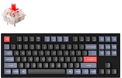 Keychron Q3 TKL 75% Custom Mechanical Keyboard, Wired RGB Backlight QMK/VIA Programmable Macro, Hot Swappable Gateron G Pro Red Switch for Mac Windows Linux (Carbon Black)