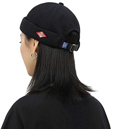 CLAPE Cappello Cotone Senza Visiera Classic Docker cap Cappellino Docker Estivo Berretto da Portuale Uomo Donna Black CT37