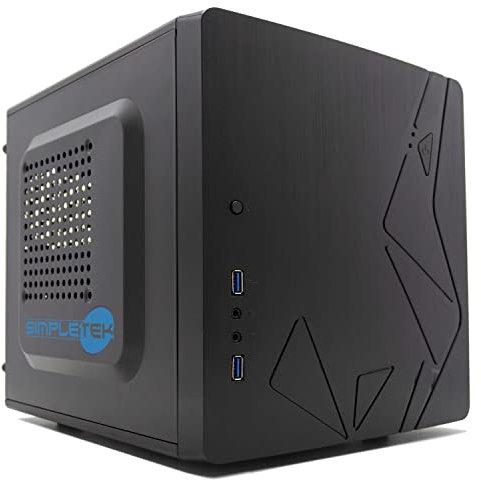 SIMPLETEK - Case MINI PC Micro-ATX Mini-ITX Cubo quadrato Cabinet Assemblato Ufficio Casa Computer fisso con porte USB 3.0 frontali