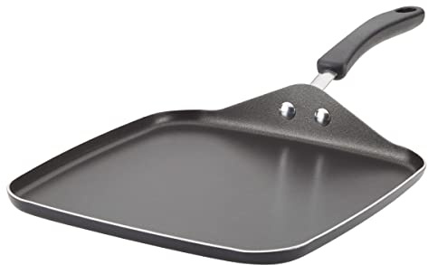 Farberware Cookstart DiamondMax Nonstick Square Grill Pan/Griddle, Dishwasher Safe, 11 Inch - Black