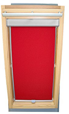 Sichtschutz-Rollo für VELUX Dachfenster für TYP GGU/GPU - M08 - Farbe weinrot - mit BLENDE und Haltekrallen - KLICK Montage