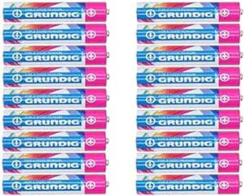 Grundig Alkaline AAA Batterien LR03 - Vorteilspack 18 Stück - Batterien 950mAh - Akku AAA 1,5 V - Geeignet für Elektronisches Spielzeug, Fernbedienungen und mehr - Metall - Mehrfarbig