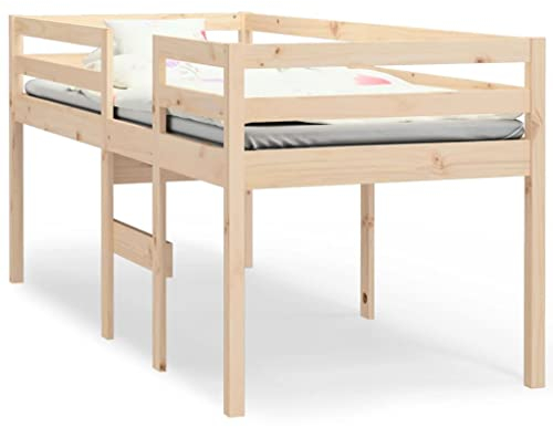 vidaXL Hochbett 90x190 cm Massivholz Kiefer