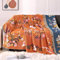 DECMAY Doppelseitiger Überwurf für Sofas, groß, Boho-Sofa, Tagesdecke, Überwurf, Decke mit Quasten, 100 % Baumwolle, Überwurf für Sofas, Bett und Sessel, Orange, 150 x 200 cm