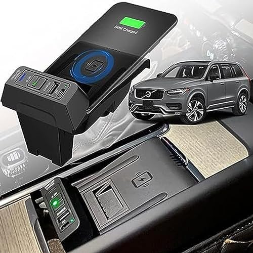 inBEKEA XC90 Wireless Car Charger XC90 Quick Wireless Charger for XC90 XC60 S90 S60 V90 V60 2017 2018 2019 2020 2021 2022, 15W Fast Charging Phone Charging Pad for All Qi Phone.