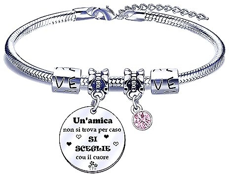 POIUYTRE Braccialetti Regali Migliore Amica Regalo Braccialetto Amicizia Bracciale Amica Donna Ciondolo Con Incisione per Amica Regali Donna Compleanno Regali di Laurea (1)