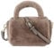 Meliyya Damen Fellimitat Schultertasche Plüsch Umhängetasche Flauschige Handtasche mit PU Leder Gurt Plüsch Griff, Hellkaffeebraun