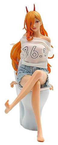 EyLuL 17cm Kettensäge Mann Power Sitzen auf der Toilette PVC Figur Puppe Desktop Modell Spielzeug Dekoration Sammlung Geschenk