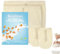 Samlomi Nut Milk Bag 4 Pack Unbleached Bags Reusable Organic Cotton Straining Bags, Milk Nut Bag Mesh Strainer, Cheesecloth Bags (12X12 & 8X10 & 2 * 4X6)