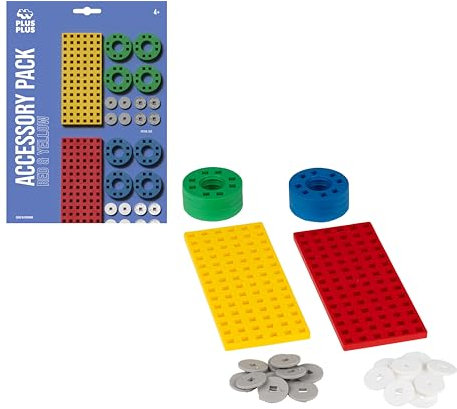 PLUS PLUS Zubehörset mit Räder, rot/gelb