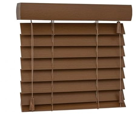 ROLMEISTER Holzjalousien 50 mm - Elegante Lindenholz- oder Bambusjalousien, Feuchtigkeitsbeständig, mit Montageset (Goldene Eiche)