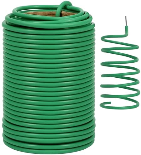 tenn well 3.5mm Green Garden Wire, 20M Soft Plant Twist Ties Wires for Gardening Climbing Plants, Vines, Shrubs and Flowers