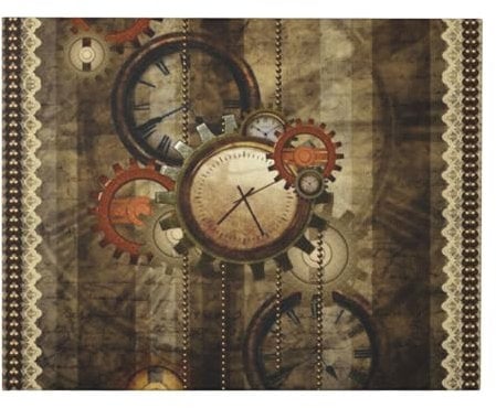 ESASAM Dekoratives Gemälde mit Uhren und Zahnrädern, 40,6 x 50,8 cm, Schlafzimmer, Leinwand-Kunstdruck, Wandkunst für Wohnzimmer