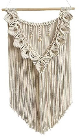Ordeluxe Macramé 70cm x 40cm Tapiz Boho, Grande, Hecho a Mano, Decoración de Pared para Dormitorio, Decoración de Balcón, Regalo para Mujeres