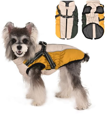 Lairle Hundemantel Hund Wintermantel Hundejacke Hundemantel wasserdichte Hundegeschirr Mantel Kleiner Hundemantel Puppy Mantel Hundemantel mit Geschirr für kleine mittlere große Hunde