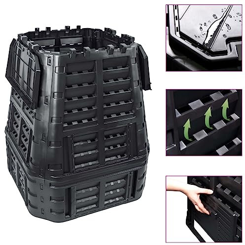 Somanki Gartenkomposter, Garten Komposter, Thermokomposter, Schnellkomposter, Composter, Schwarz 93,3x93,3x113 cm 740 L