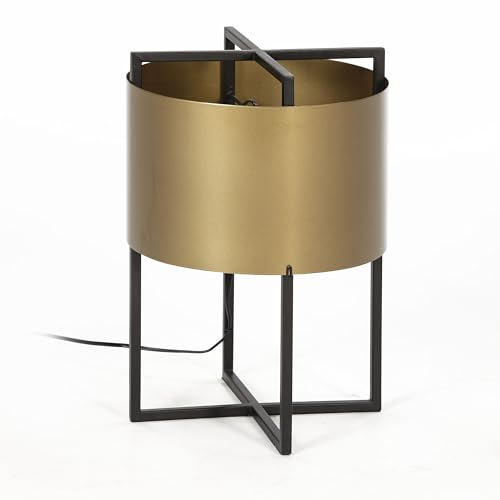 LAMPARA SOBREMESA 31X31X46 METAL DORADO/NEGRO
