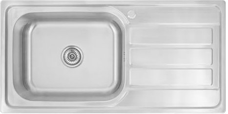 Proaja 10050 x 18 cm Fregadero de cocina 1 bandeja, XXL Bandeja 50 x 40 cm, Fregadero de acero inoxidable 304 0,8 mm, fregadero de acero inoxidable cepillado, rectángulo fregadero grande (escurridor
