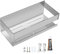 EXLECO Duschablage Ohne Bohren Duschregal Wand Edelstahl Badregal mit 2 Haken Duschkorb Selbstklebende Bad Regal Badezimmer Aufbewahrung Wandregal für Shampoo Duschgel 23CM 7.5cm Hoch Gebürstet Silber