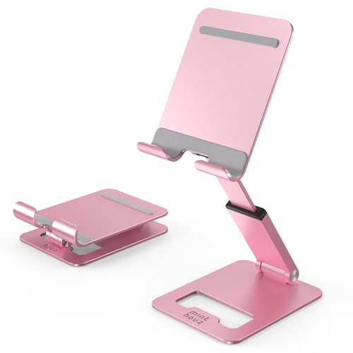 Minthouz Handy Ständer, Ausziehbarer & Faltbarer Handyhalterung, Winkel-/Höhenverstellbarer Smartphone Ständer Kompatibel mit iPhone 16 15 14 13 Pro Max und Mehr 4,7''-7,9'' Smartphones