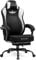 GTPLAYER Gaming Stuhl aus Stoff, Bürostuhl Integrierte Lendenwirbelstütze, Bürostuhl, Gaming Chair mit Federkissen und Fußstütze, Verdickte Rückenlehne, Ergonomischer PC-Stuhl Schwarz