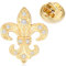 HONEY BEAR Broche Clips Pins Fleurs de lys avec Crystal pour Costume Homme/Femme,Cadeau de Mariage affaires,Or brillant