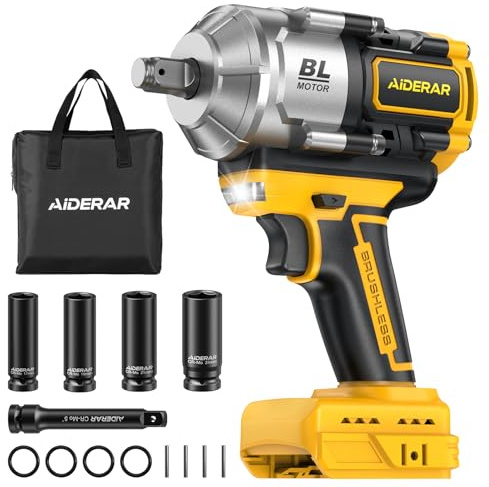 AIDERAR 20V Cordless Impact Wrench for DeWalt Battery 1500Nm (1106 Ft-Lbs)