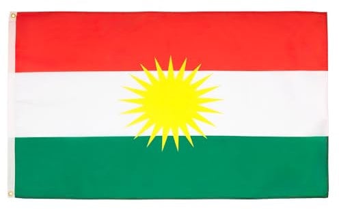 AZ FLAG 10 Kurdistan-Flagge, 150 x 90 cm, Kurd-Flagge, 100% Polyester, mit integrierten Metallösen