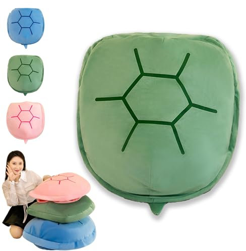 Multifunctional Giant Wearable Turtle Shell Pillow, Soft and Cozy Weighted Body Pillow for Adults, Oversized Turtleneck Design for Lounging & Sleep, for All Ages (60cm/23.6in,Green)