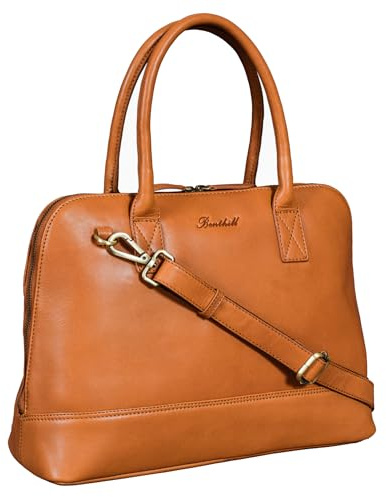 Benthill Handtasche Damen Leder Groß | Henkeltasche aus hochwertigem Rindsleder | Echt-Leder Vintage Frauen Schultertasche | Umhängetasche, Farbe:Schwarz