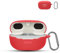 for JBL ENDURANCE RACE Wireless Earbuds,daunke Soft Silicone Protective Cover,Skin Case with Carabiner,Full Protection,Red