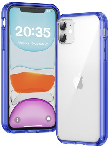 Voyahülle Hülle für iPhone 11 Hülle, Anti-Vergilbung Transparent Handyhülle Stoßfest Schutzhülle, Premium Kratzfeste Case für iPhone 11 - Blau