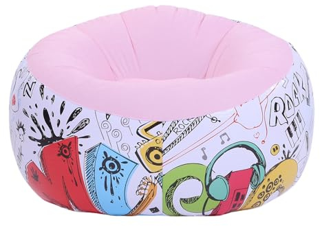 Zerodis Sofas, Beflockung, Tragbare Aufblasbare Couch, Aufblasbare Liege, Bequemer Liegesofa-Stuhl für Wohnzimmer, Schlafzimmer, Balkone, Camping, Aufblasbarer Lounge-Sessel, PVC-Sofa (PINK)