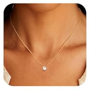 SIXDUTON Kette Gold Silber Damen Halskette Cubic Zirkonia 14K Vergoldet Hypoallergen Choker Ketten Einfache Zierliche Statement Kette Modeschmuck Geschenke für Frauen