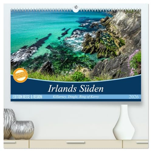 Irlands fanzinierender Süden (hochwertiger Premium Wandkalender 2026 DIN A2 quer), Kunstdruck in Hochglanz: Lassen Sie sich Verzaubern von der Schönheit der südirischen Landschaften. (CALVENDO Natur)