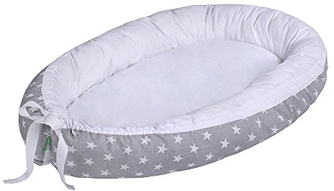 LULANDO Babynest, multifunktionales Kuschelnest für Babys und Säuglinge, Nestchen, Reisebett, 100% Baumwolle, antiallergisch, Standard 100 von Oeko-Tex, hergestellt in der EU, Maße: 80cm x 45cm x 15cm