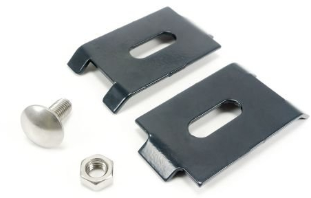 Zaunbefestigung für Werbeschilder 70 x 40 mm, Dunkelgrau, RAL 7016, Schilder Halter, Zäune, Klemmbefestigung Zaun
