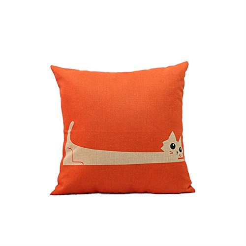 Nunubee Cotone Lino Copricuscini e Federe Per Divano la Casa 44x44 CM Gatto