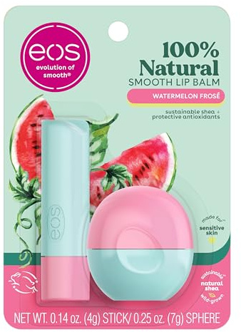 eos FlavorLab Lippenbalsam-Stift und Kugel, Wassermelone Frosé, natürliche Sheaprodukte, 12 ml, 2 Stück