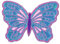 Bügelbild Patch Applikation zum Aufbügeln Schmetterling Glitzer 6,7 x 5,0 cm