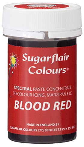 Sugarflair Spectral Concentrated Paste Colours Blood Red, Colorante Alimentario Pasta, Colorantes para Pasta De Azúcar y Mazapán - 25g