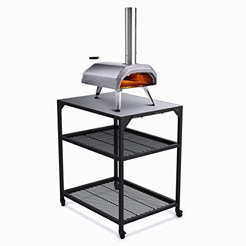 Ooni table inox modulaire – Taille moyenne – Desserte de cuisine en inox – Table pour four extérieur – Accessoires ooni