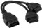 EVGATSAUTO 16-poliges OBD2-Adapterkabel, Auto 16-poliges OBD2-OBDII-Stecker-zu-Doppel-Buchse Y-Splitter-Adapter-Verlängerungskabel-Diagnosewerkzeug, 31 cm
