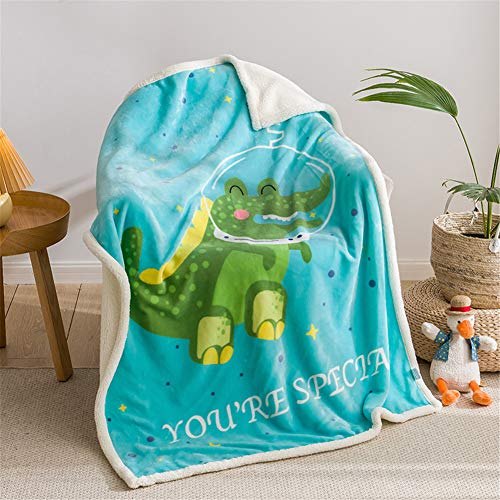 Fansu Doppelte Verdickung Babydecke/Kinderdecke Babys Flanell Kuschlige Sehr Weiche Decke für Babybett/Kinderwagen Neugeborenes Geschenk (100x140cm,Krokodil)